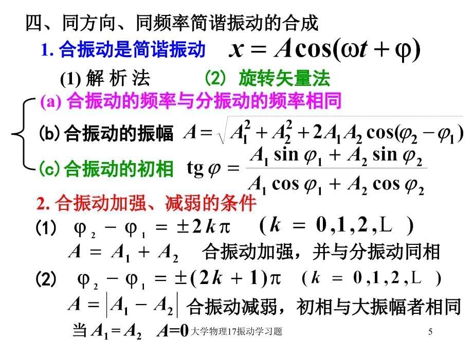 大学物理17振动学习题课件_第5页