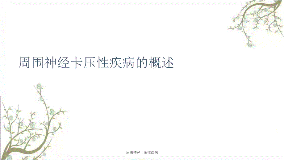 周围神经卡压性疾病_第1页