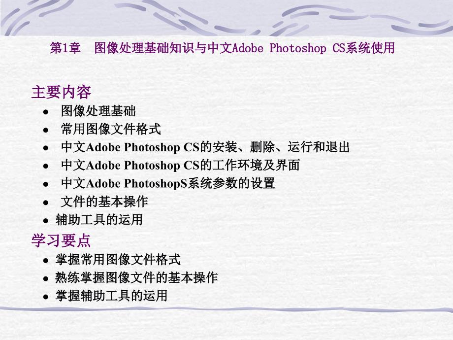 图像处理技术教程与实训(Photoshop版) 第1章 图像处理基础知识与中文Adobe Photoshop CS系统使用_第2页