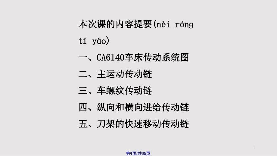 CA车床的传动系统实用教案_第1页