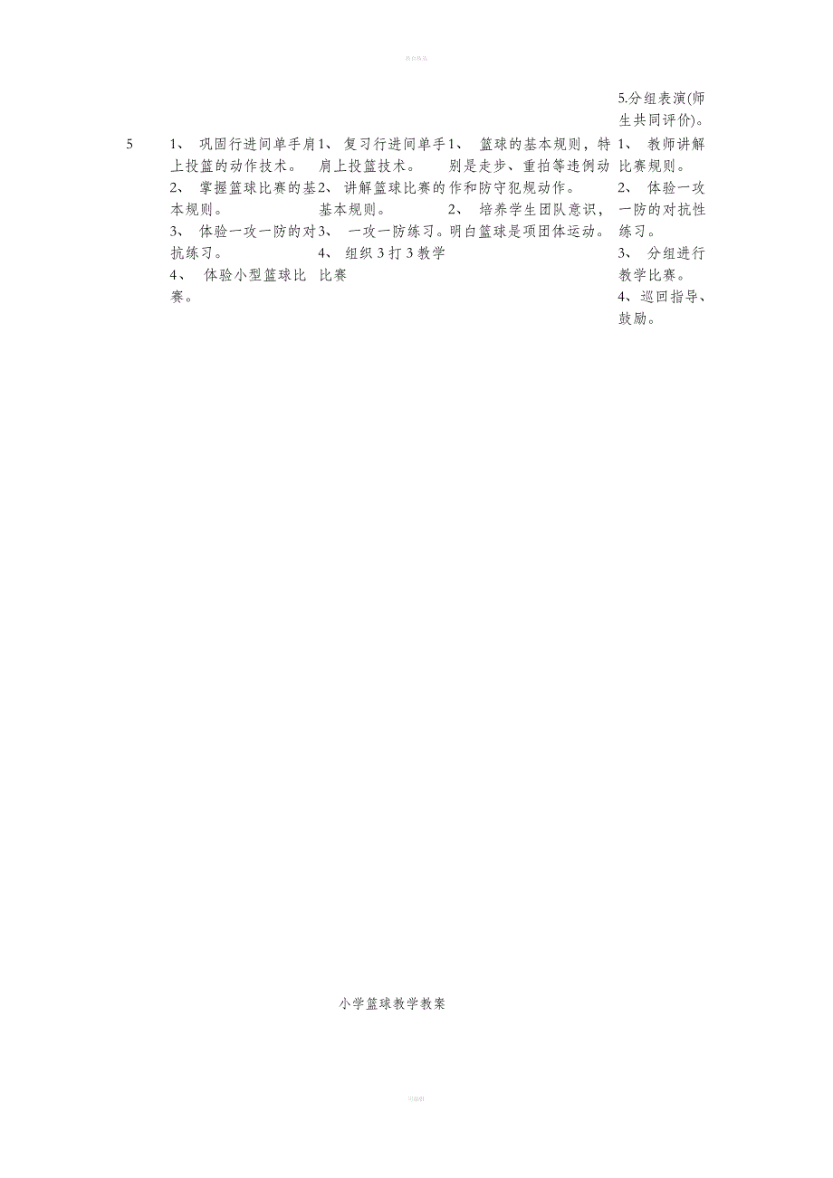 四年级小学体育篮球教学设计_第3页