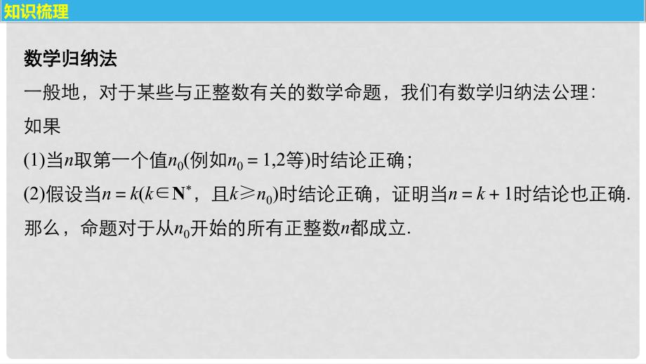 高考数学大一轮复习 第十三章 推理与证明、算法、复数 13.3 数学归纳法课件 理 苏教版_第4页