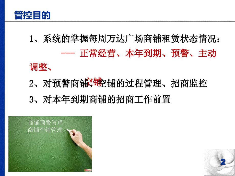 商铺预警及空铺管理周报告营运中心陈德力0516_第2页