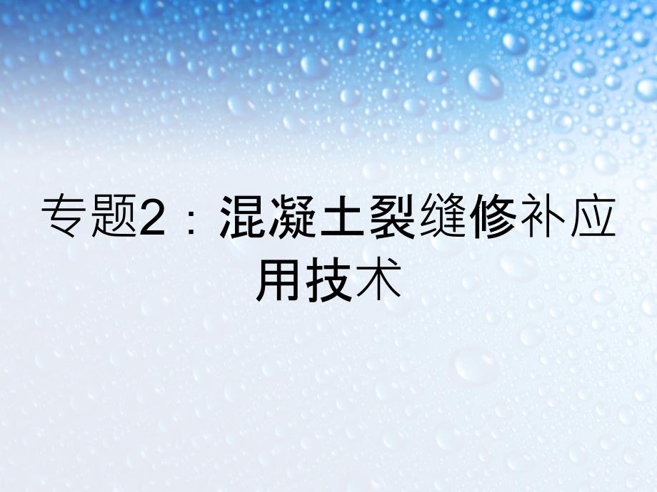 专题2混凝土裂缝修补应用技术_第1页