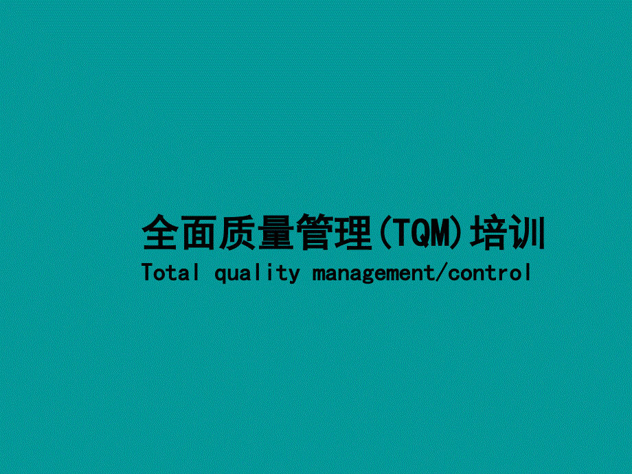 全面质量管理(TQM)培训教材_第1页