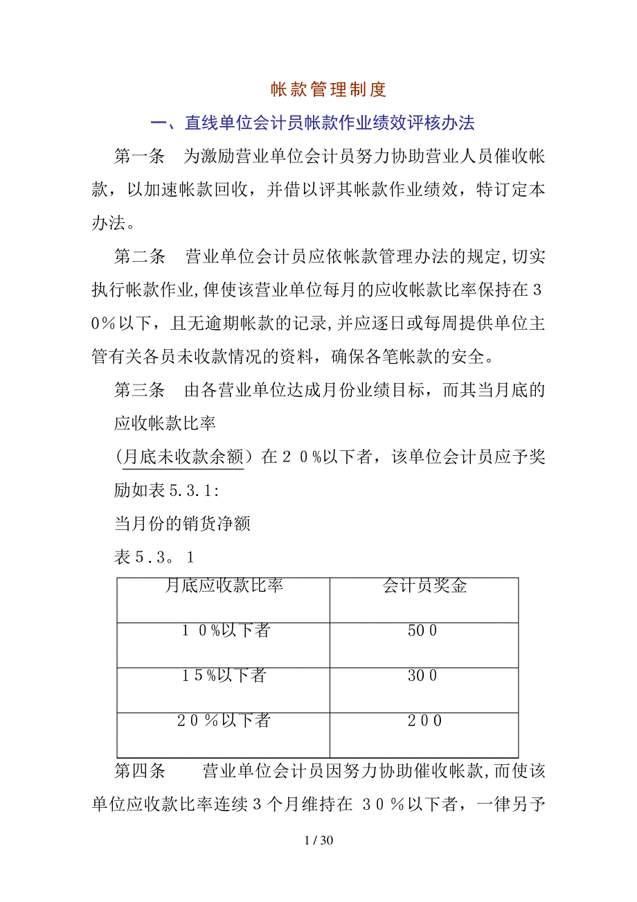 帐款管理制度(1)_第1页