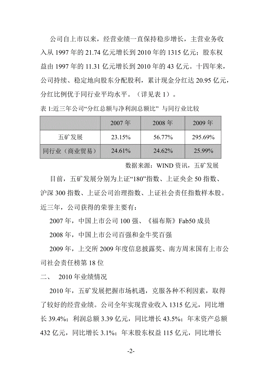 600058五矿发展社会责任报告_第2页