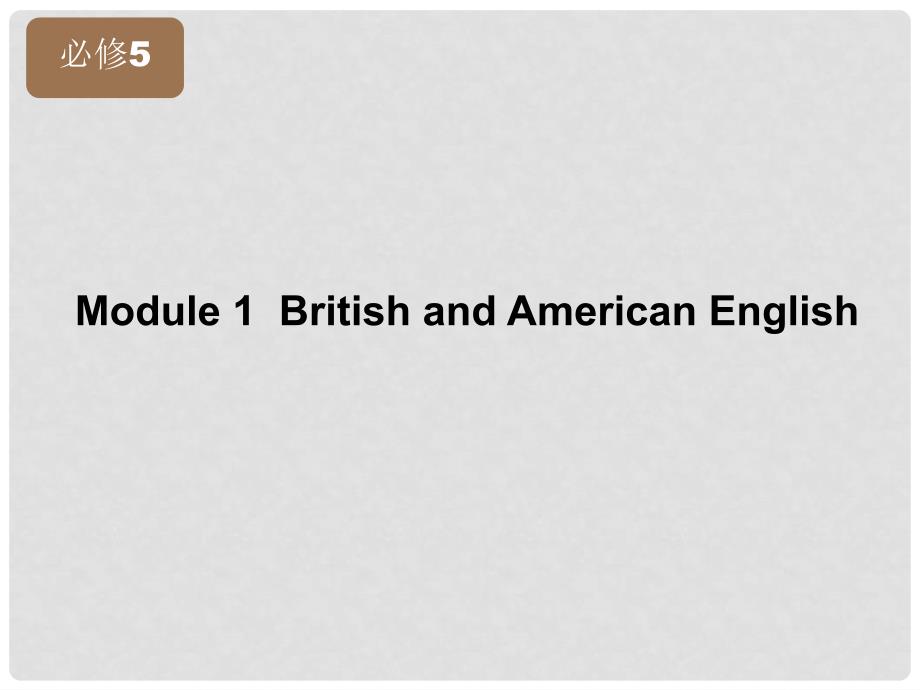 高考英语一轮复习 Module1 British and American English精品课件 外研版必修5_第1页