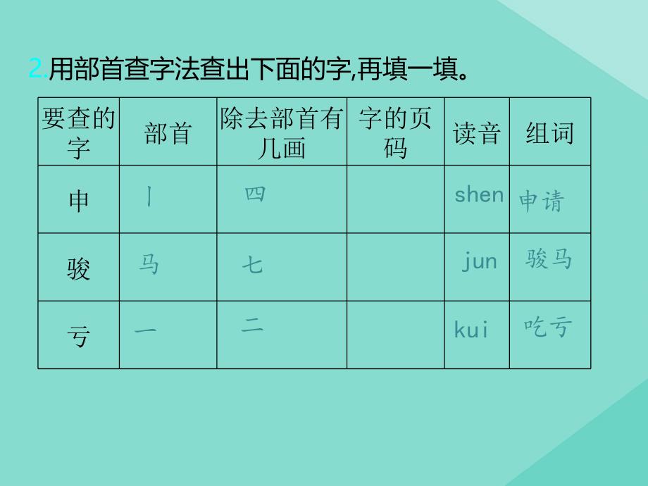 最新二年级语文上册第七单元课文6语文园地七作业课件新人教版新人教级上册语文课件_第3页