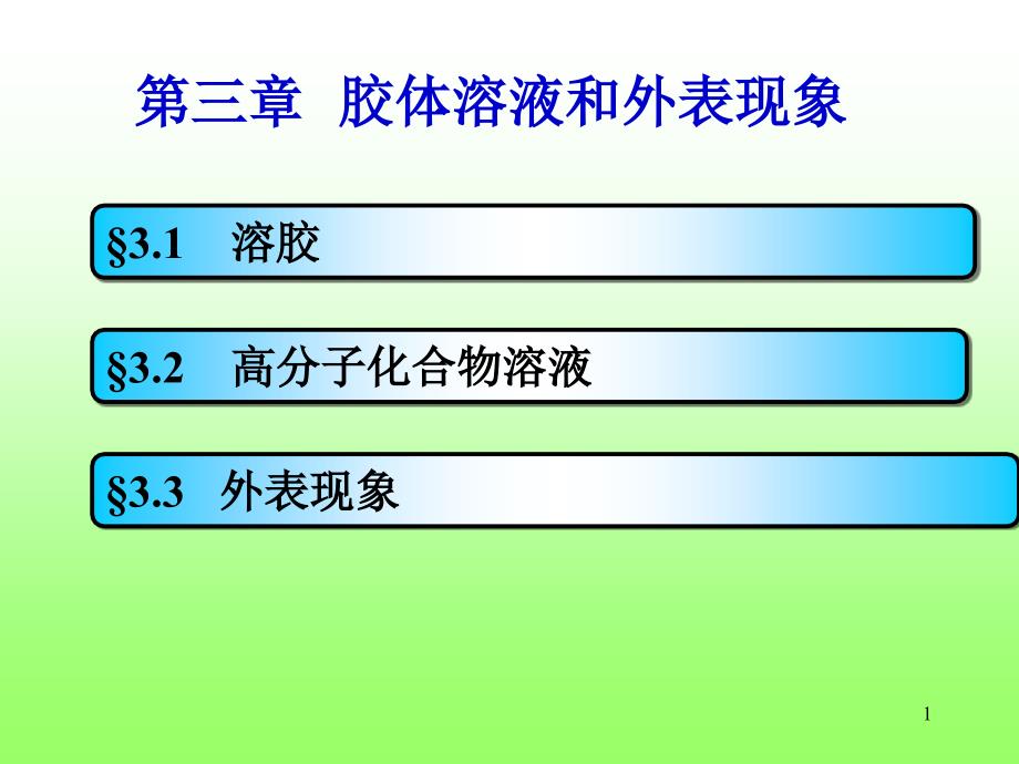 理学第三章胶体溶液及表面现象_第1页