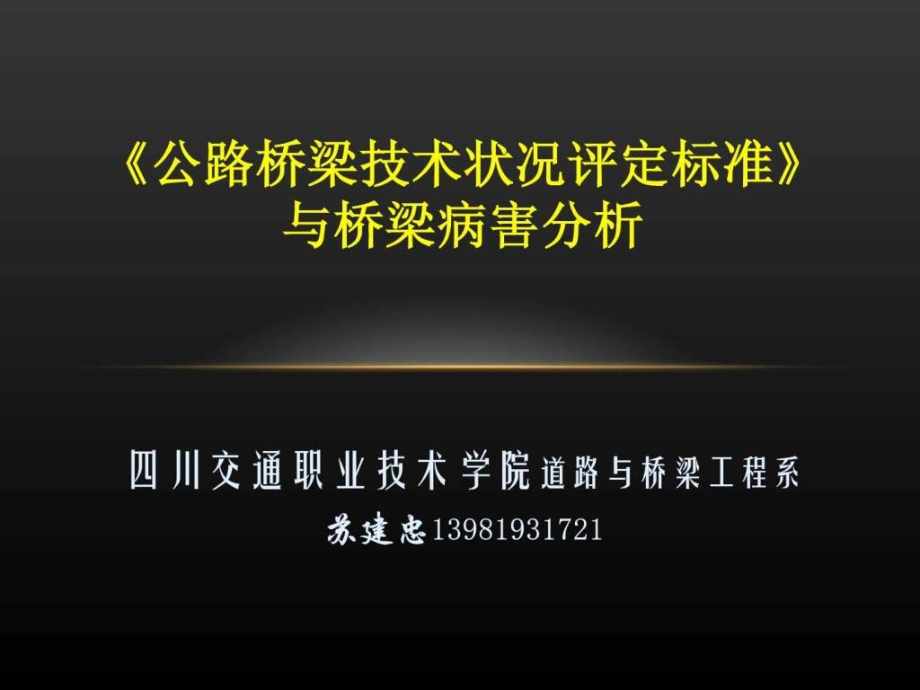 公路桥梁技术状况评定标准与桥梁病害分析_第1页