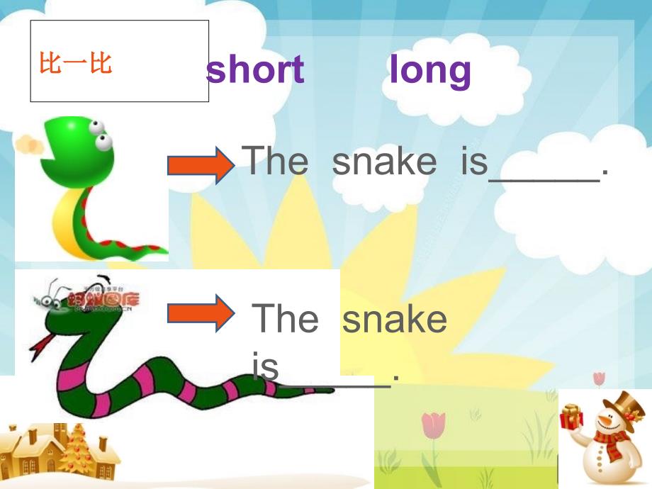 外研版一起英语一年级下册M6U1Thesesnakesareshort课件_第3页