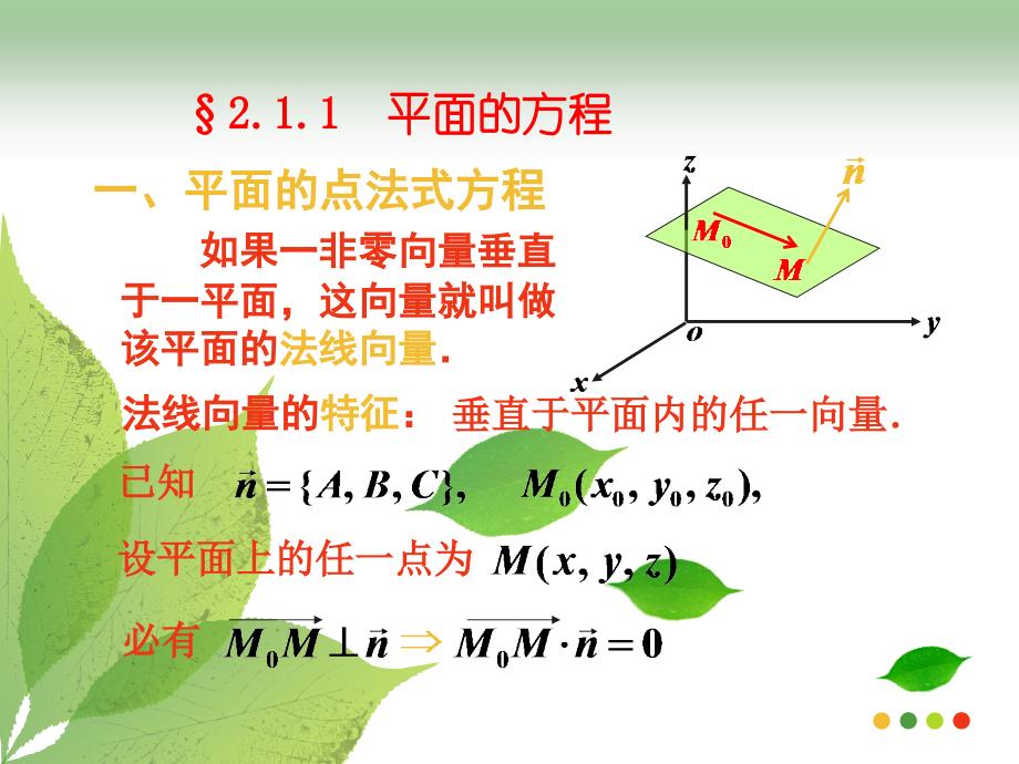 空间解析几何-第2章-空间的平面与直线课件_第2页