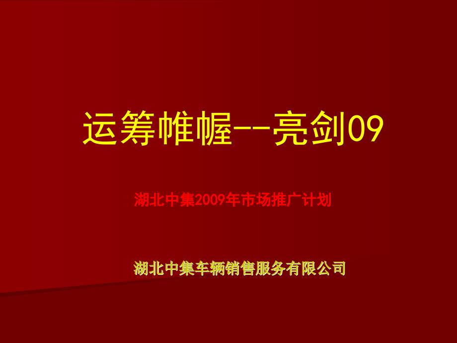 湖北中集车辆销售服务有限公司湖北中集市场推广计划_第1页