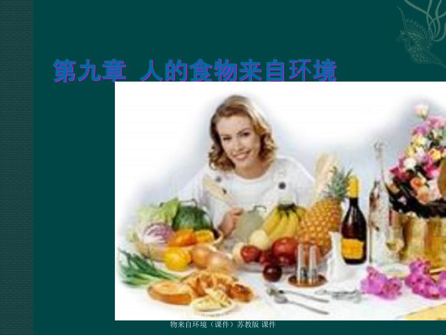 最新七年级生物下册第9章人的食物来自环境苏教版课件_第1页