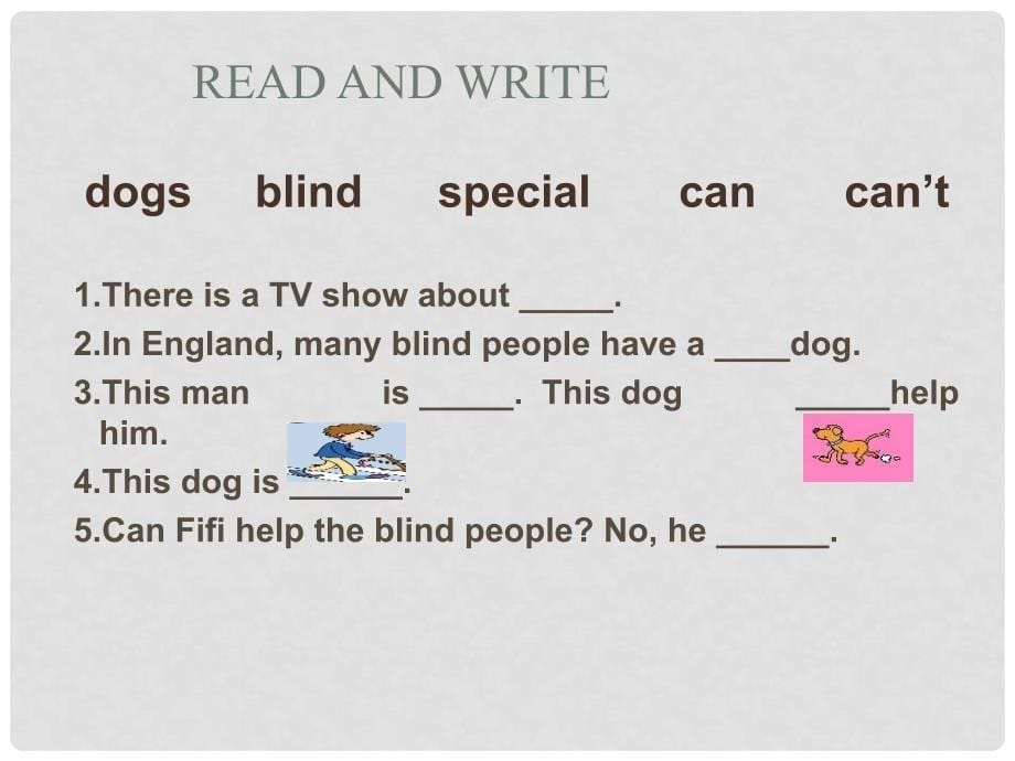 五年级英语上册 Module 7 Unit 1 This dog can help him课件1 外研版（一起）_第5页