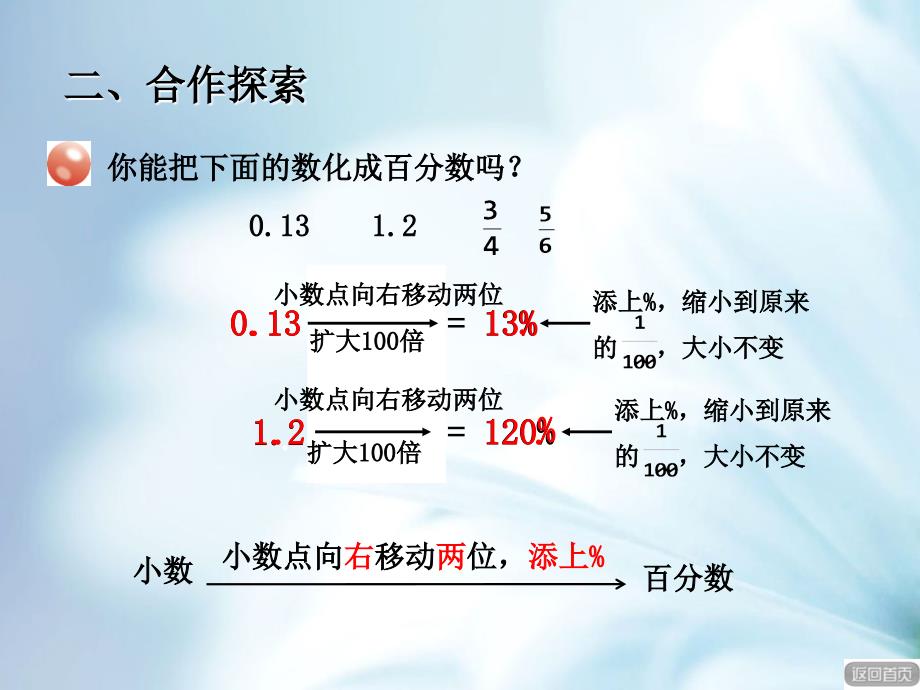 精品【青岛版】六年级上册数学：第7单元百分数和小数、分数的互化ppt课件_第4页