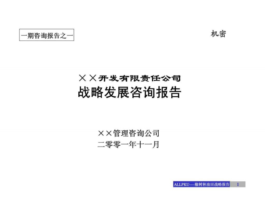 榆树林油田开发有限责任公司战略发展咨询报告_第1页