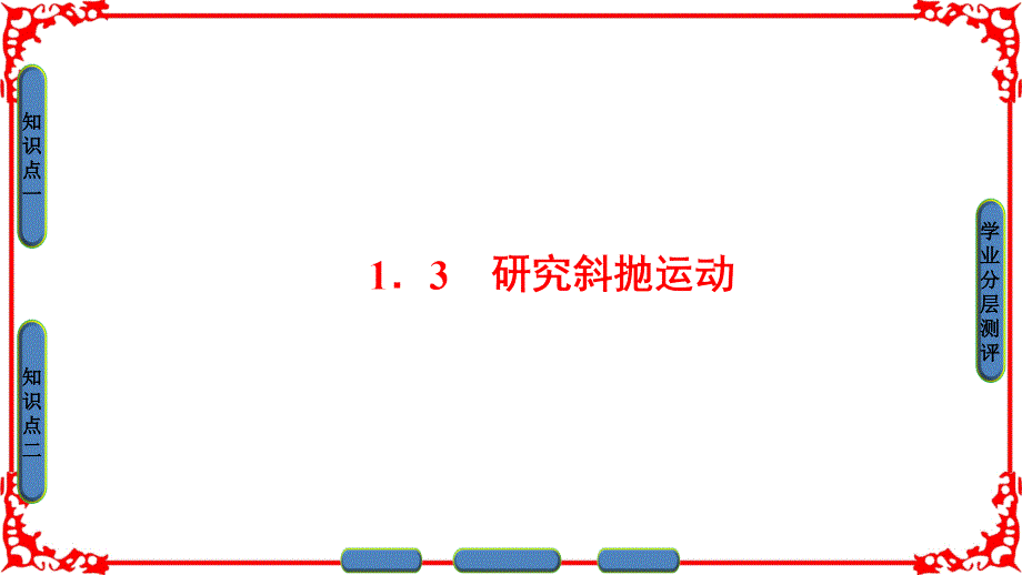 沪科版物理必修2课件第1章1.3研究斜抛运动_第1页